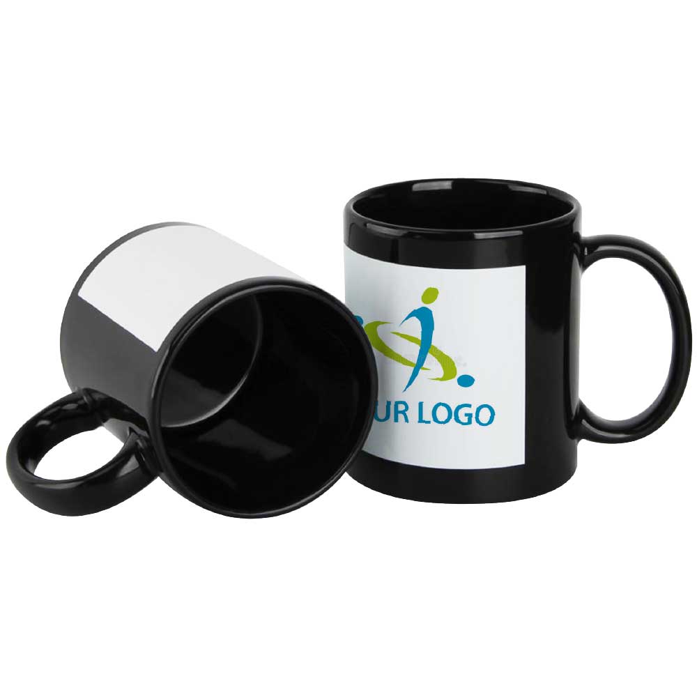 Black Ceramic Mugs with Printable Area | Promotional Gifts Suppliers