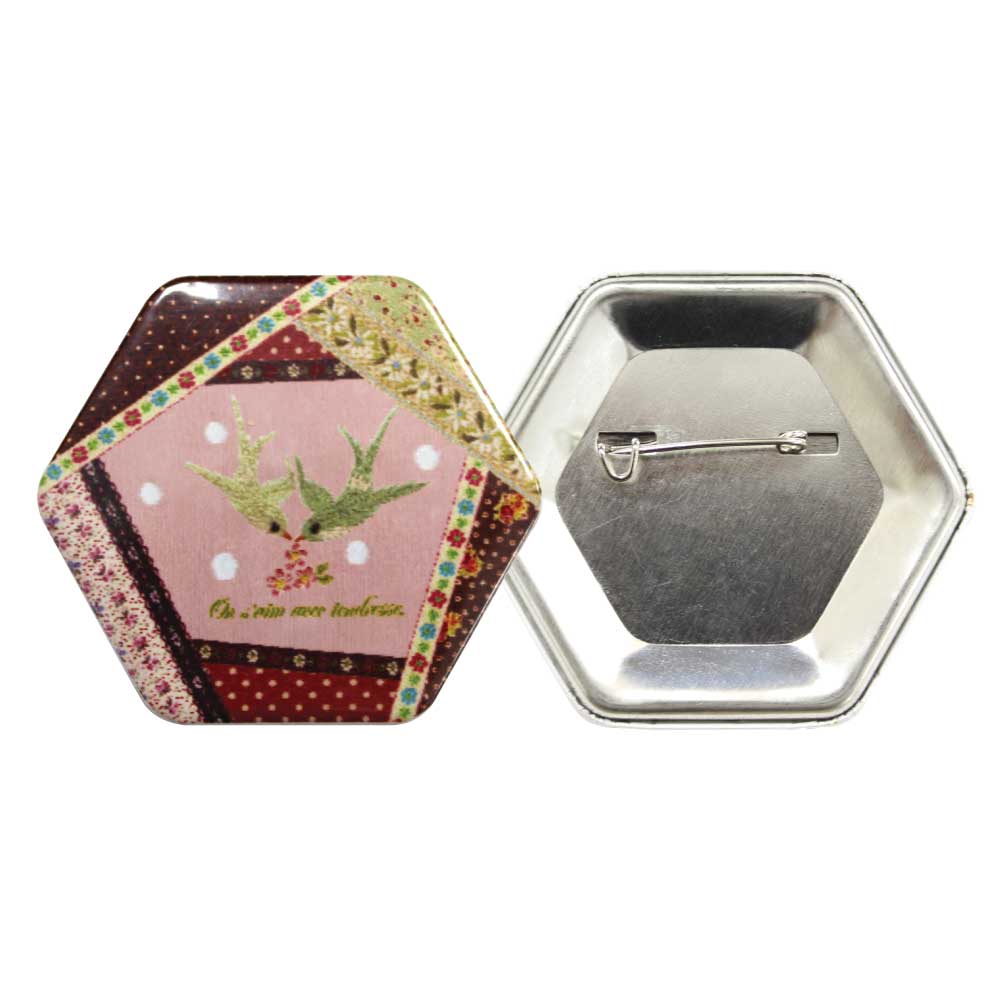 Hexagon Button Badges | Promotional Gifts Suppliers